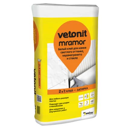 Weber Vetonit «Mramor» Клей для белого мрамора и прозрачной мозаики (25 кг)