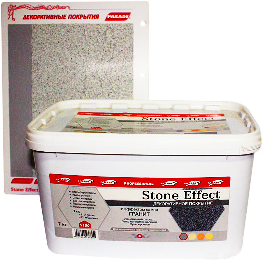Парад S100 Stone Effect Декор. штукатурка с эффектом камня опал (7 кг)