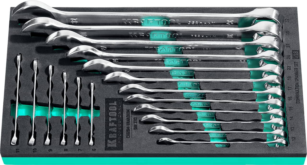 KRAFTOOL 18 шт, 6 - 32 мм, набор комбинированных гаечных ключей (27079-H18E)