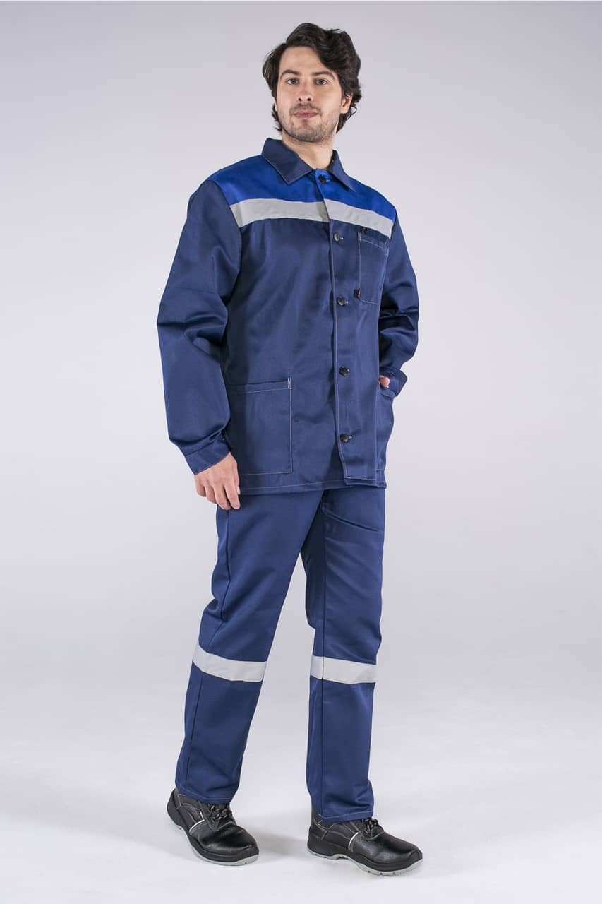 Костюм Стандарт СОП (тк.Смесовая,210) брюки, т.синий/васильковый, 64-66/ 170-176