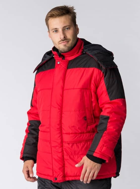 Куртка зимняя Европа (тк.Дюспо), красный/черный, 60-62/ 170-176