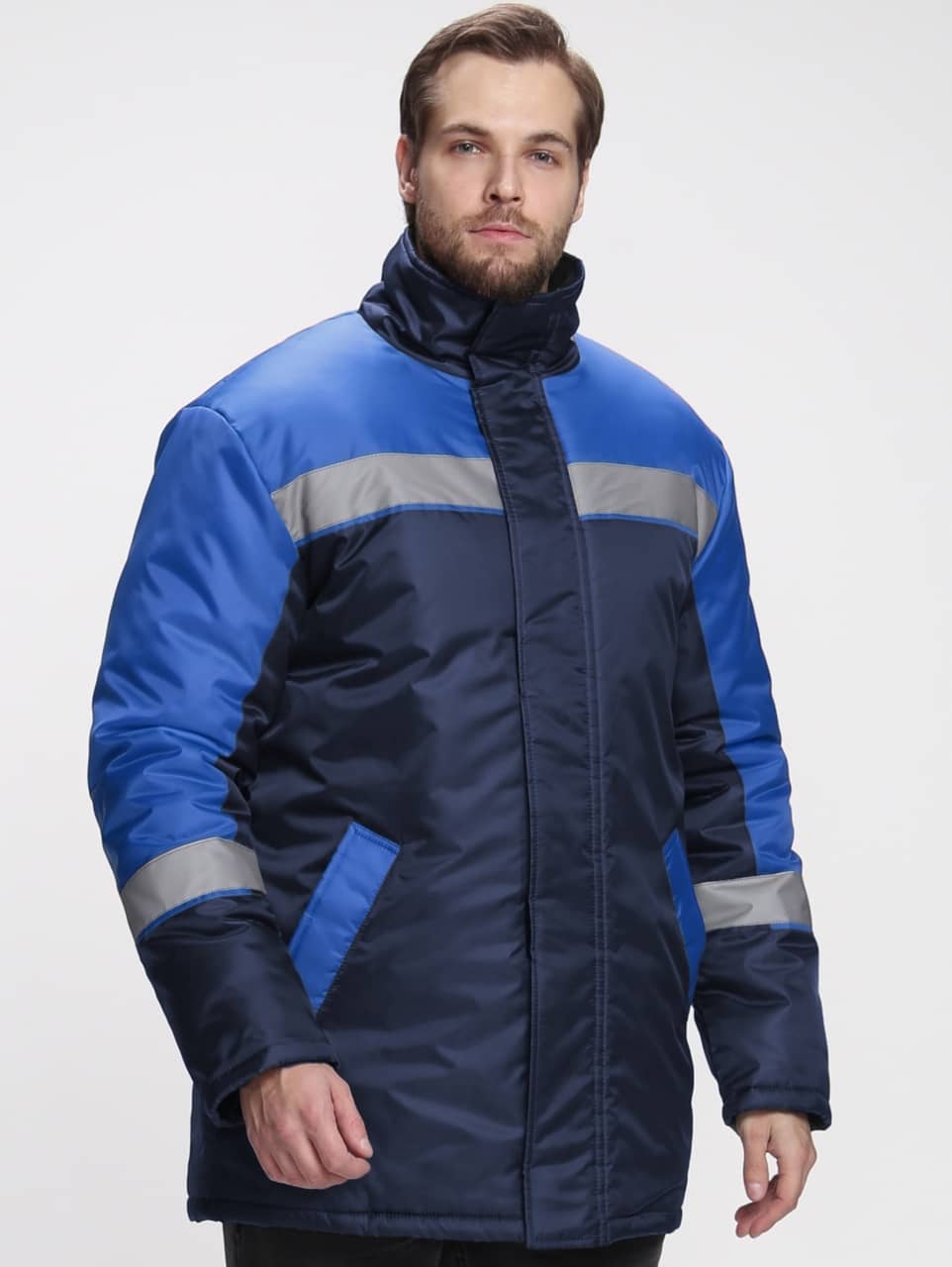 Куртка зимняя Стандарт (тк.Оксфорд), т.синий/васильковый, 64-66/ 170-176