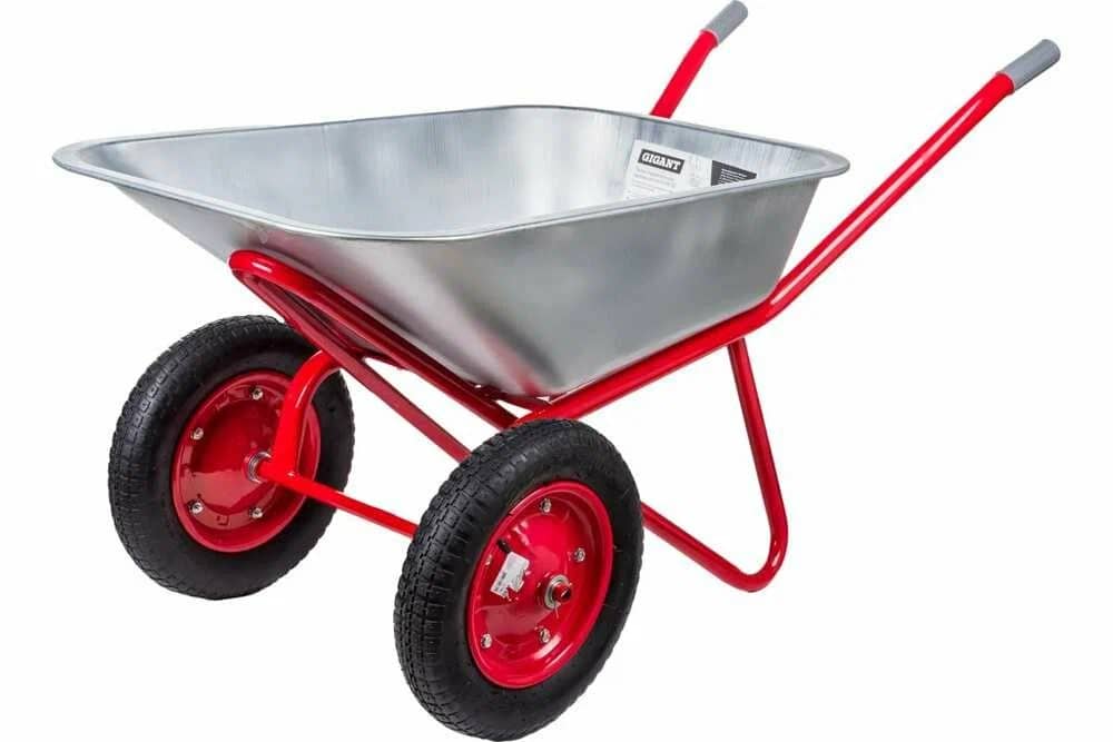 Тачка строительная 110л/220кг, двухколесная оцинк. колёса пневмо (арт.ТД-320)