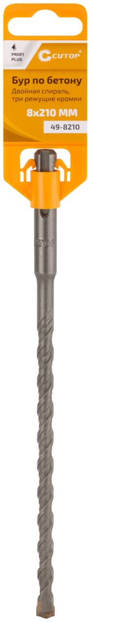 Бур по бетону CUTOP, Profi Plus - двойная спираль, три пылеотводящие  кромки, 8 x 210 мм