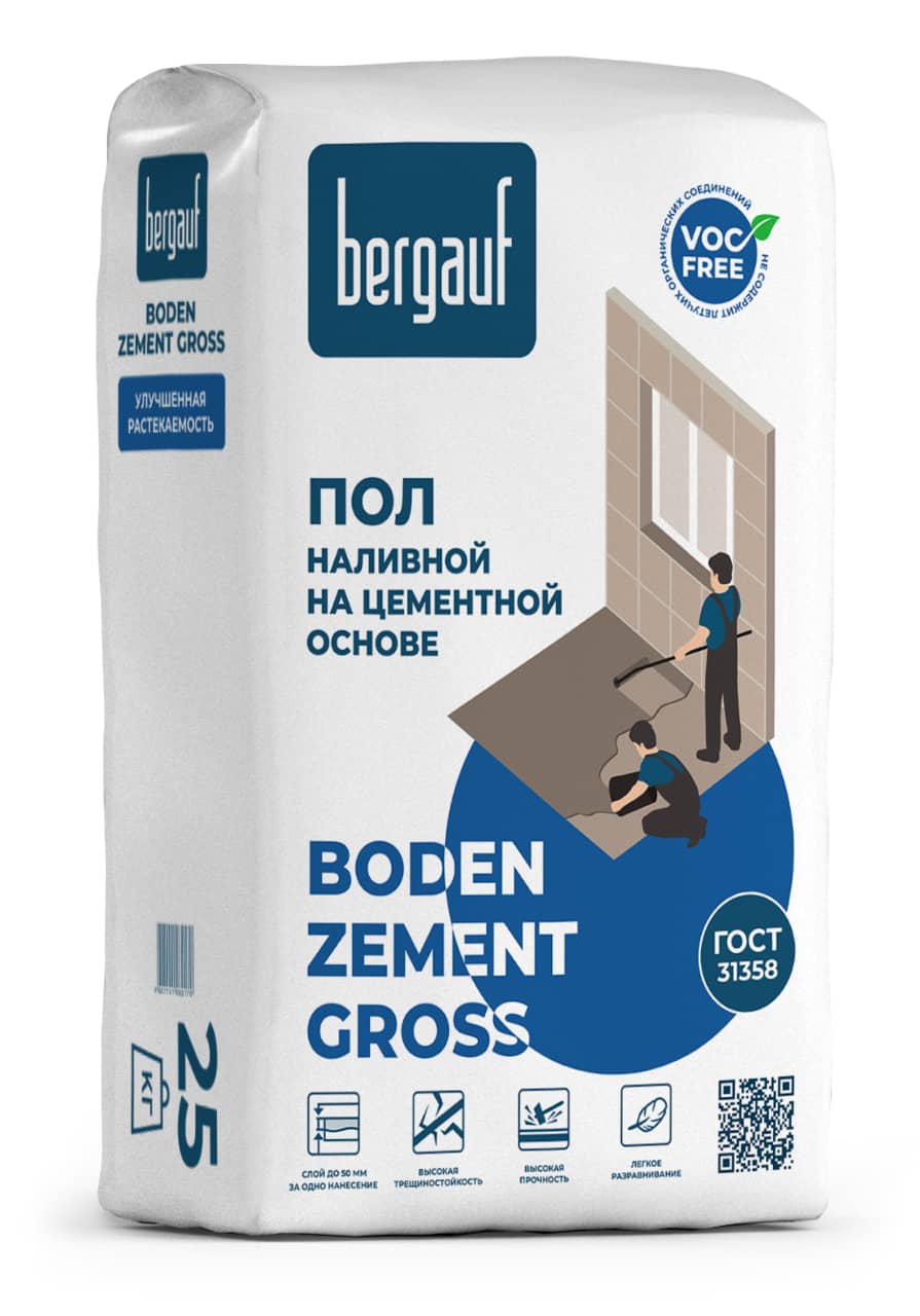 Bergauf «Boden Zement Gross» Ровнитель на цементной основе (25 кг)