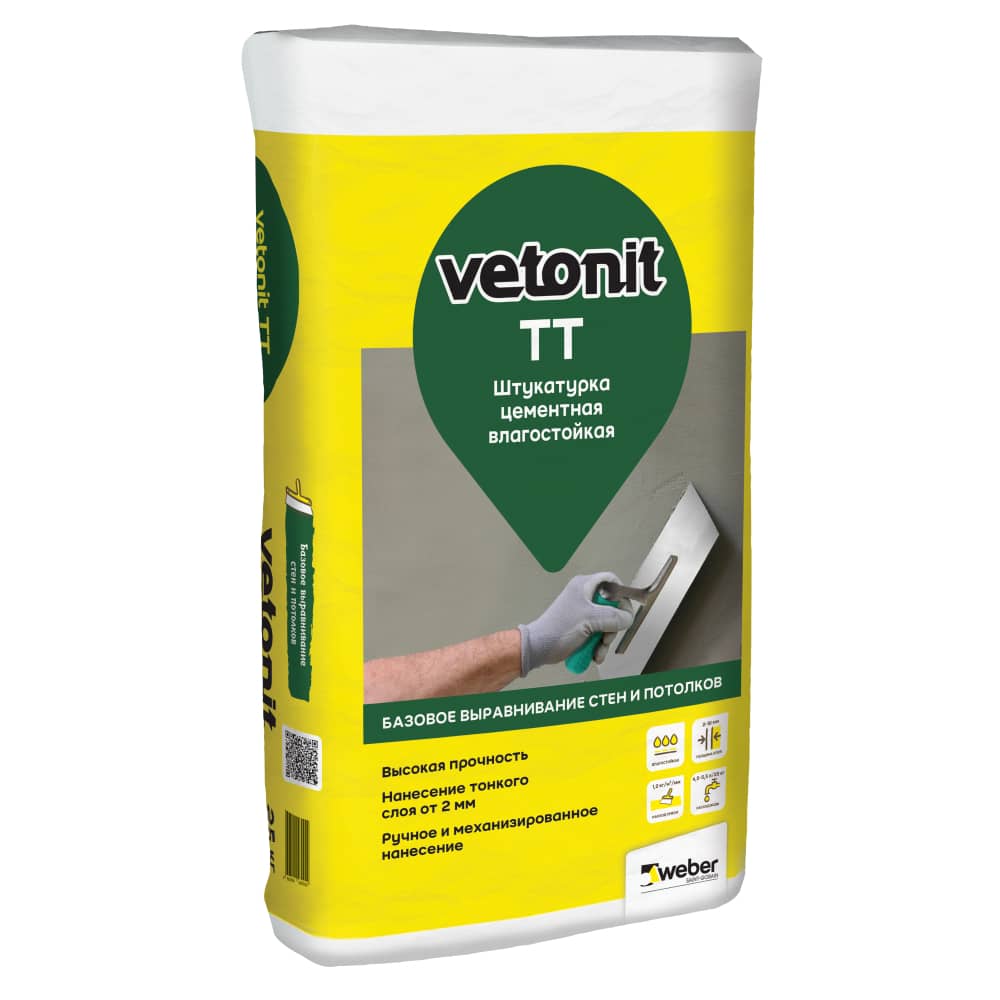Weber Vetonit «TT» Штукатурка цементная влагостойкая (25 кг)