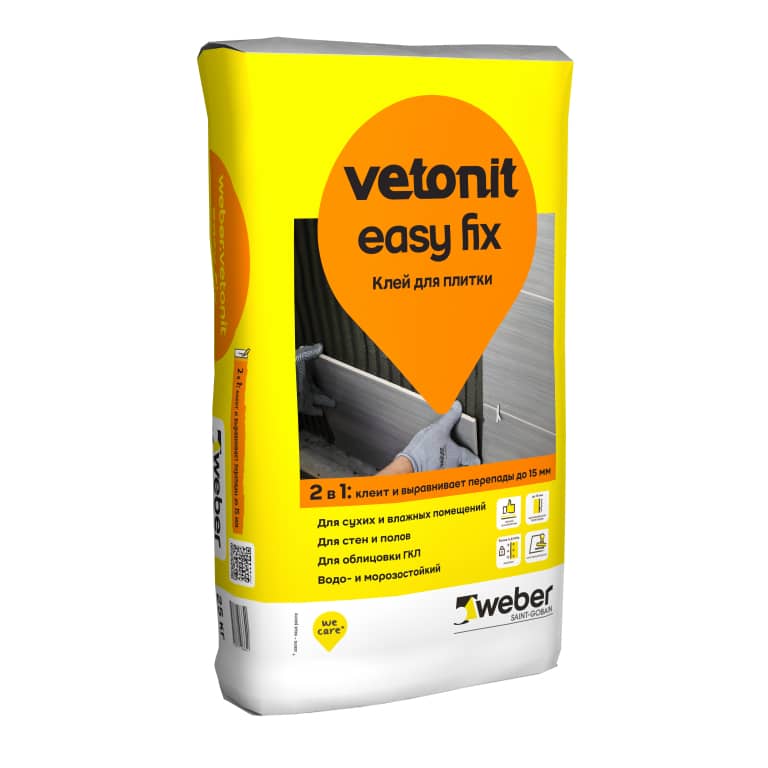 Weber Vetonit «Easy Fix» Клей плиточный серый (25 кг)